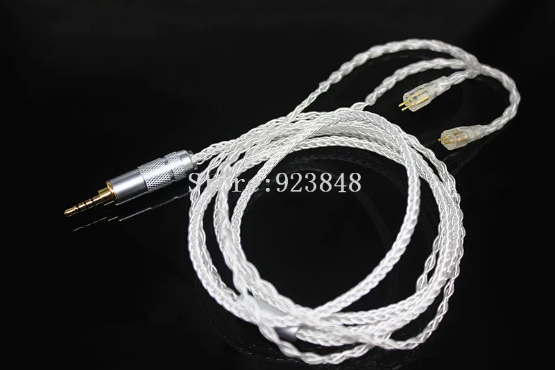 Фото 2 5 мм балансировочный штекер 8share посеребренный кабель diy провод для наушников с
