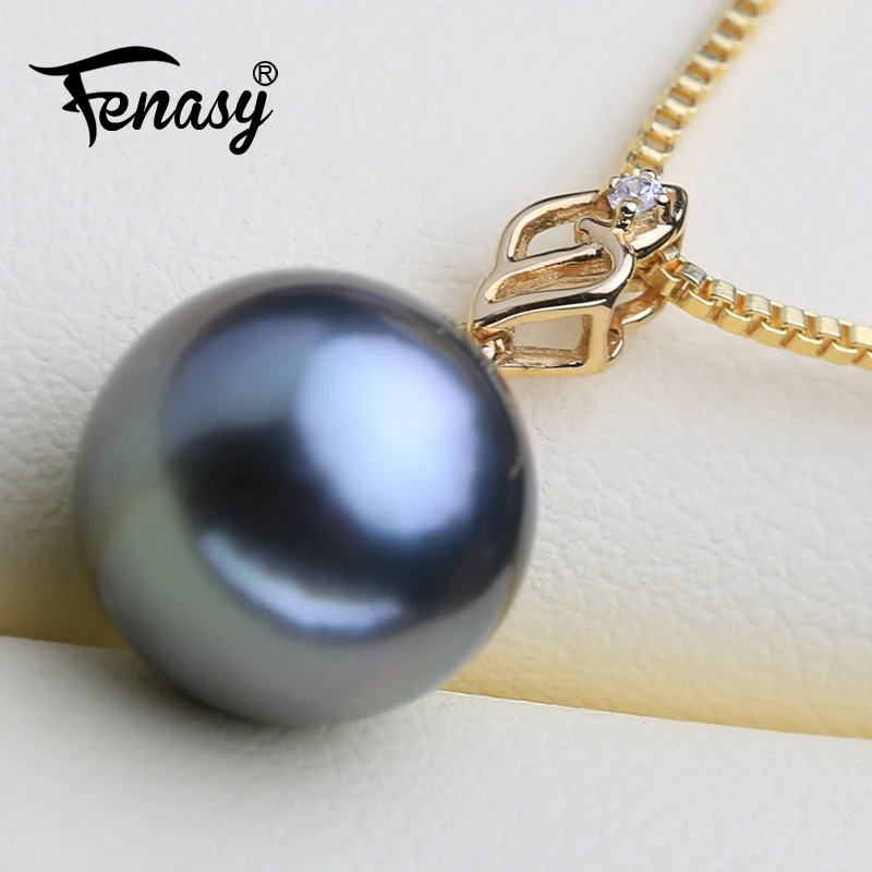 FENASY 18K Gold Pendant Big Round Tahitian Black Pearl Elegant Evening Dinner Party Wedding Jewelry Send With Silver Necklace
FENASY 18K Gold Pendant Big Round Tahitian Black Pearl Elegant Evening Dinner Party Wedding Jewelry Send With Silver Necklace