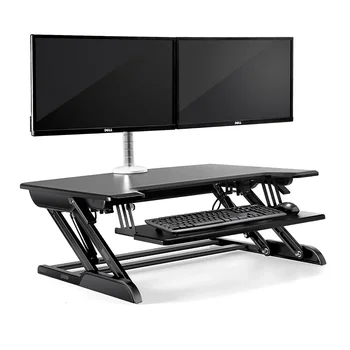 Aluminum Frame Height Adjustable Sit-Standing Desk Converter with Keyboard Tray, Lapdesk for Monitor and Laptop Sit to Stand
Aluminum Frame Height Adjustable Sit-Standing Desk Converter with Keyboard Tray, Lapdesk for Monitor and Laptop Sit to Stand