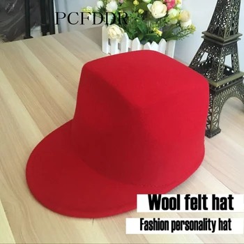 PCFDDR Korean version of new hat square top equestrian wool felt hat super personality flat top baseball cap.
PCFDDR Korean version of new hat square top equestrian wool felt hat super personality flat top baseball cap.