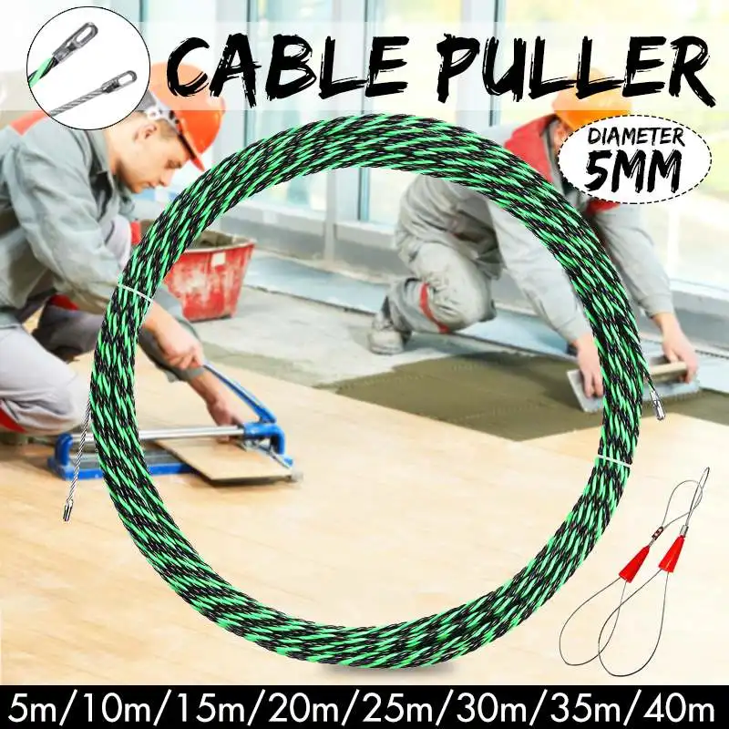 New 5-40M 5mm Green Guide Device Fiberglass Electric Cable Push Pullers Duct Snakes Rodder Fish Tape Wire + two Cable Tensioner
New 5-40M 5mm Green Guide Device Fiberglass Electric Cable Push Pullers Duct Snakes Rodder Fish Tape Wire + two Cable Tensioner