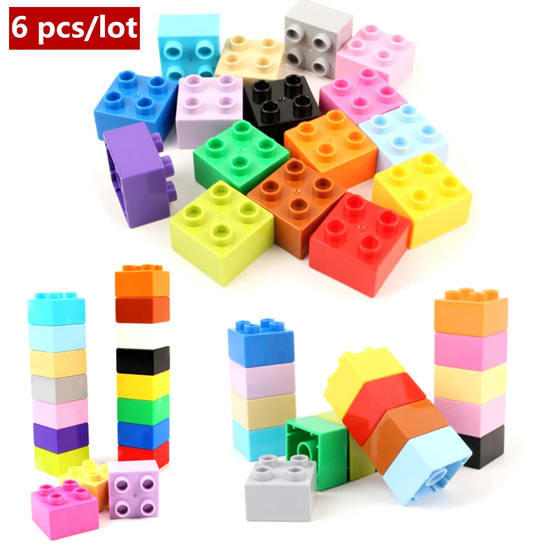 Diy 6pcs/lot 2X2dots Thick Bricks Large Particle Building Blocks Accessory Duploe Toys For Children Gift
Diy 6pcs/lot 2X2dots Thick Bricks Large Particle Building Blocks Accessory Duploe Toys For Children Gift