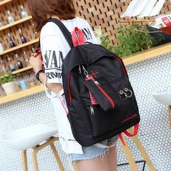 European and American style Contrast color backpack Joker black school backpack for teenage girls Pure color unisex travel bag
European and American style Contrast color backpack Joker black school backpack for teenage girls Pure color unisex travel bag