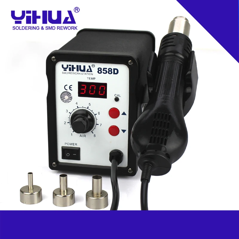 110V/220V YIHUA 858D Hot Air SMD Rework Station Heat Gun SMT Solder soldering iron Welding Repair
110V/220V YIHUA 858D Hot Air SMD Rework Station Heat Gun SMT Solder soldering iron Welding Repair