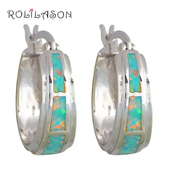ROLILASON New Arrival Hoop Earrings for Women Best Quality Green Fire Opal Silver Stamped Fashion Jewelry for Women OES592
ROLILASON New Arrival Hoop Earrings for Women Best Quality Green Fire Opal Silver Stamped Fashion Jewelry for Women OES592