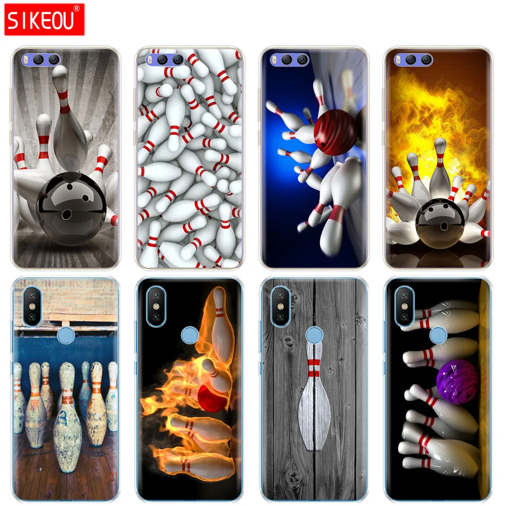 

Silicone Cover Case For Xiaomi Mi 8 8SE A1 A2 5 5S 5X 6 Mi5 MI6 NOTE 3 MAX Mix 2 2S Bowling Ball Sport Diy Luxury