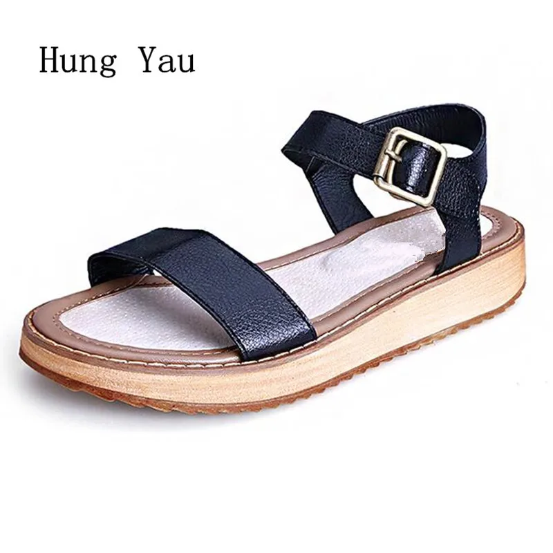 Woman Sandals Shoes 2018 Summer Style Wedges Flat Sandals Women Fashion Slippers Rome Platform Genuine Leather Plus Size
Woman Sandals Shoes 2018 Summer Style Wedges Flat Sandals Women Fashion Slippers Rome Platform Genuine Leather Plus Size