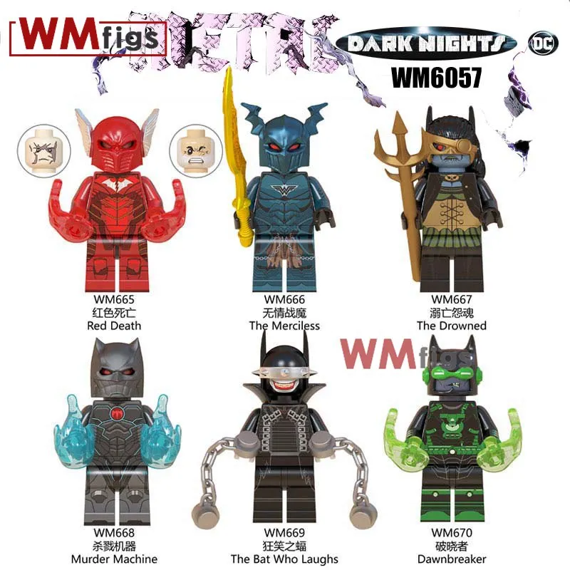 WM670 single DC Metal Knights Dark Nights Dawnbreaker The bat who laughs Murder Machine Red Death Building Blocks gift Kids Toys
WM670 single DC Metal Knights Dark Nights Dawnbreaker The bat who laughs Murder Machine Red Death Building Blocks gift Kids Toys