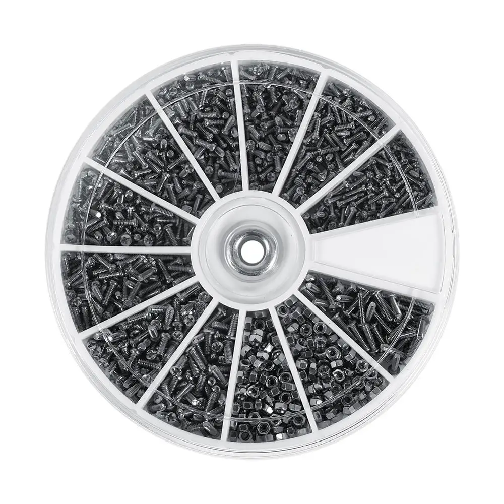 600pcs 12 Kinds of Small Screws Nuts Assortment Kit M1 M1.2 M1.4 M1.6 for Watches Glassess Small Screw Box
600pcs 12 Kinds of Small Screws Nuts Assortment Kit M1 M1.2 M1.4 M1.6 for Watches Glassess Small Screw Box