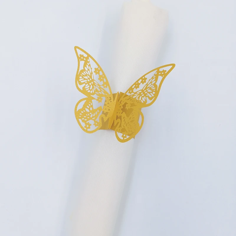 50Pieces/Lot Gold Butterfly Style Laser Cut Porta Guardanapo Paper Napkin Rings Holders Hotel Wedding Favors Table Decoration
50Pieces/Lot Gold Butterfly Style Laser Cut Porta Guardanapo Paper Napkin Rings Holders Hotel Wedding Favors Table Decoration