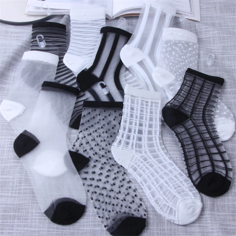 Women Ladies Socks Fashion Sheer Mesh Glass Silk Socks Ultrathin Transparent Crystal Lace Fabulous Elastic Summer Ankle Sock
Women Ladies Socks Fashion Sheer Mesh Glass Silk Socks Ultrathin Transparent Crystal Lace Fabulous Elastic Summer Ankle Sock
