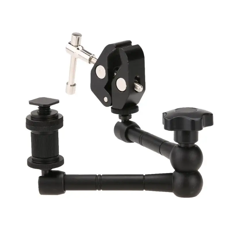 ALLOET 11" Adjustable Flexible Articulating Magic Arm Large Crab Clamp Clip For DSLR LCD Monitor LED Light Lamp With Tripod Head
ALLOET 11" Adjustable Flexible Articulating Magic Arm Large Crab Clamp Clip For DSLR LCD Monitor LED Light Lamp With Tripod Head