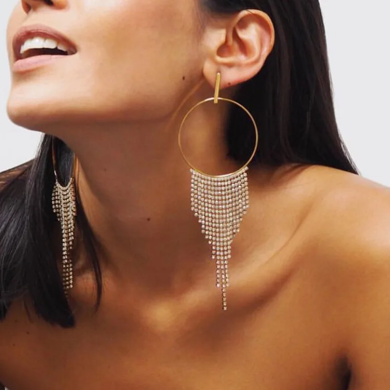 2019 Fashion Rhinestone Tassel Drop Earrings for Women Crystal Luxury Jewelry Long Chain Big Round Dangle Earring Party Jewelry
2019 Fashion Rhinestone Tassel Drop Earrings for Women Crystal Luxury Jewelry Long Chain Big Round Dangle Earring Party Jewelry
