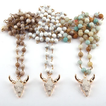 Free Shipping Fashion 6mm Semi Precious Stones Rosary Chain Mini Horn Pendant Necklaces Women Ethnic Necklace
Free Shipping Fashion 6mm Semi Precious Stones Rosary Chain Mini Horn Pendant Necklaces Women Ethnic Necklace