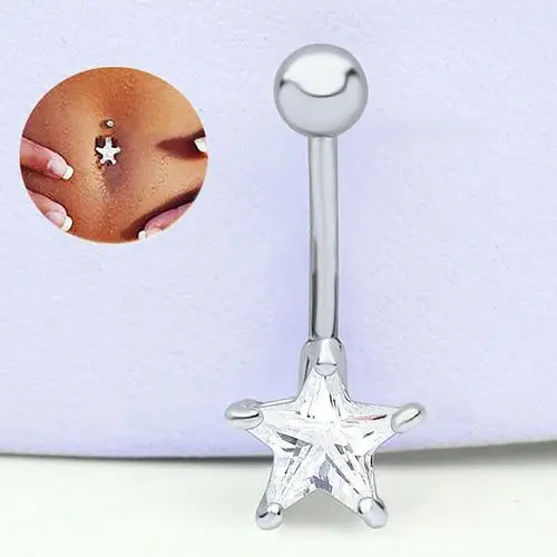 Rhinestone Pentagram Surgical Steel Belly Navel Ring Barbell Body Piercing Jewelry Gift
Rhinestone Pentagram Surgical Steel Belly Navel Ring Barbell Body Piercing Jewelry Gift