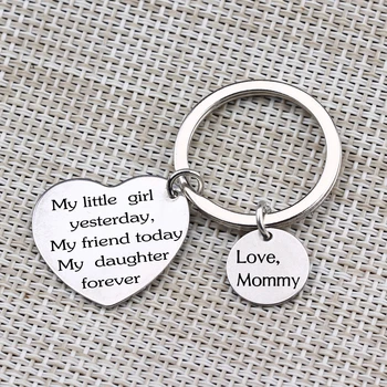 Mommy & Daughter Key Chain Gift For Daughter Engraved"My Daughter Forever"Heart Shape little Round Key Pendant Jewelry 1pcs
Mommy & Daughter Key Chain Gift For Daughter Engraved"My Daughter Forever"Heart Shape little Round Key Pendant Jewelry 1pcs