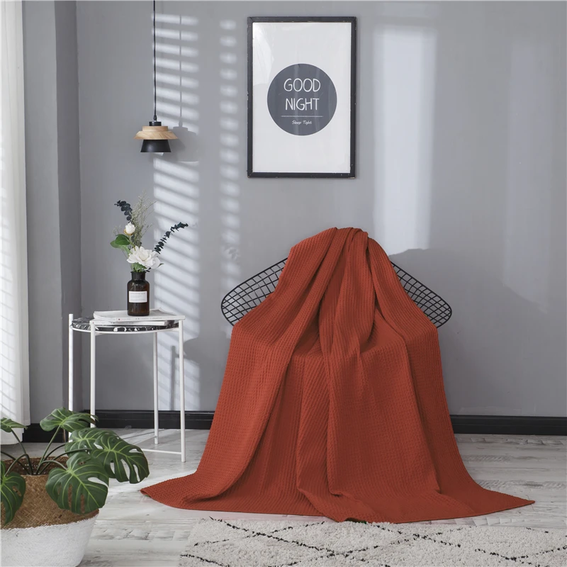 PHF Cotton Waffle Weave Blanket Orange Red Bed Throws For Sofa Covers Breathable Home Decor Queen King Size
PHF Cotton Waffle Weave Blanket Orange Red Bed Throws For Sofa Covers Breathable Home Decor Queen King Size