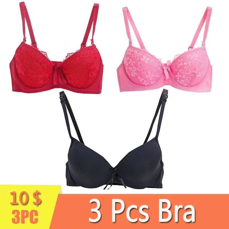 Maidy 3Pcs/Pack Sexy Lace Bras 3/4 Cup Push up Bra For Women Underwear Brassiere Female Lingerie Demi Style Size 36-38-40 A-B
Maidy 3Pcs/Pack Sexy Lace Bras 3/4 Cup Push up Bra For Women Underwear Brassiere Female Lingerie Demi Style Size 36-38-40 A-B