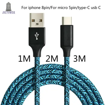 100pcs/lot Fabric Nylon Braided Micro USB Cable v8 for Samsung 8pin For iphone for typeC usb c Colorful New 1M 2M 3M wholesale
100pcs/lot Fabric Nylon Braided Micro USB Cable v8 for Samsung 8pin For iphone for typeC usb c Colorful New 1M 2M 3M wholesale