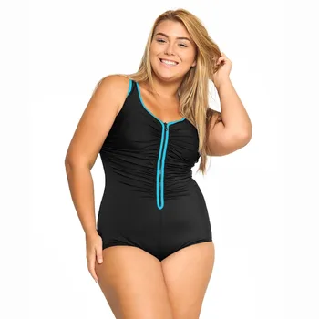 Women's Built-in Cup Front Zipper Beachwear Plus Size Swimsuit One Piece Swimwear
Women's Built-in Cup Front Zipper Beachwear Plus Size Swimsuit One Piece Swimwear