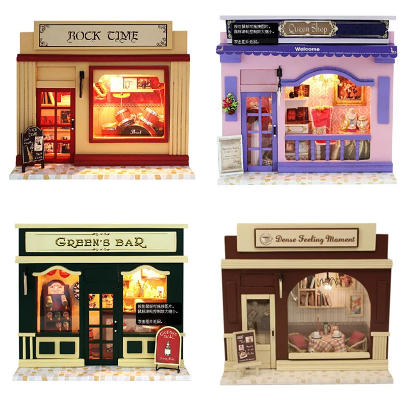 Dollhouse DIY 6 style shop model Wooden Miniature doll house furniture birthday gift toys for children
Dollhouse DIY 6 style shop model Wooden Miniature doll house furniture birthday gift toys for children