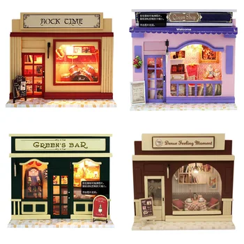 Dollhouse DIY 6 style shop model Wooden Miniature doll house furniture birthday gift toys for children
Dollhouse DIY 6 style shop model Wooden Miniature doll house furniture birthday gift toys for children