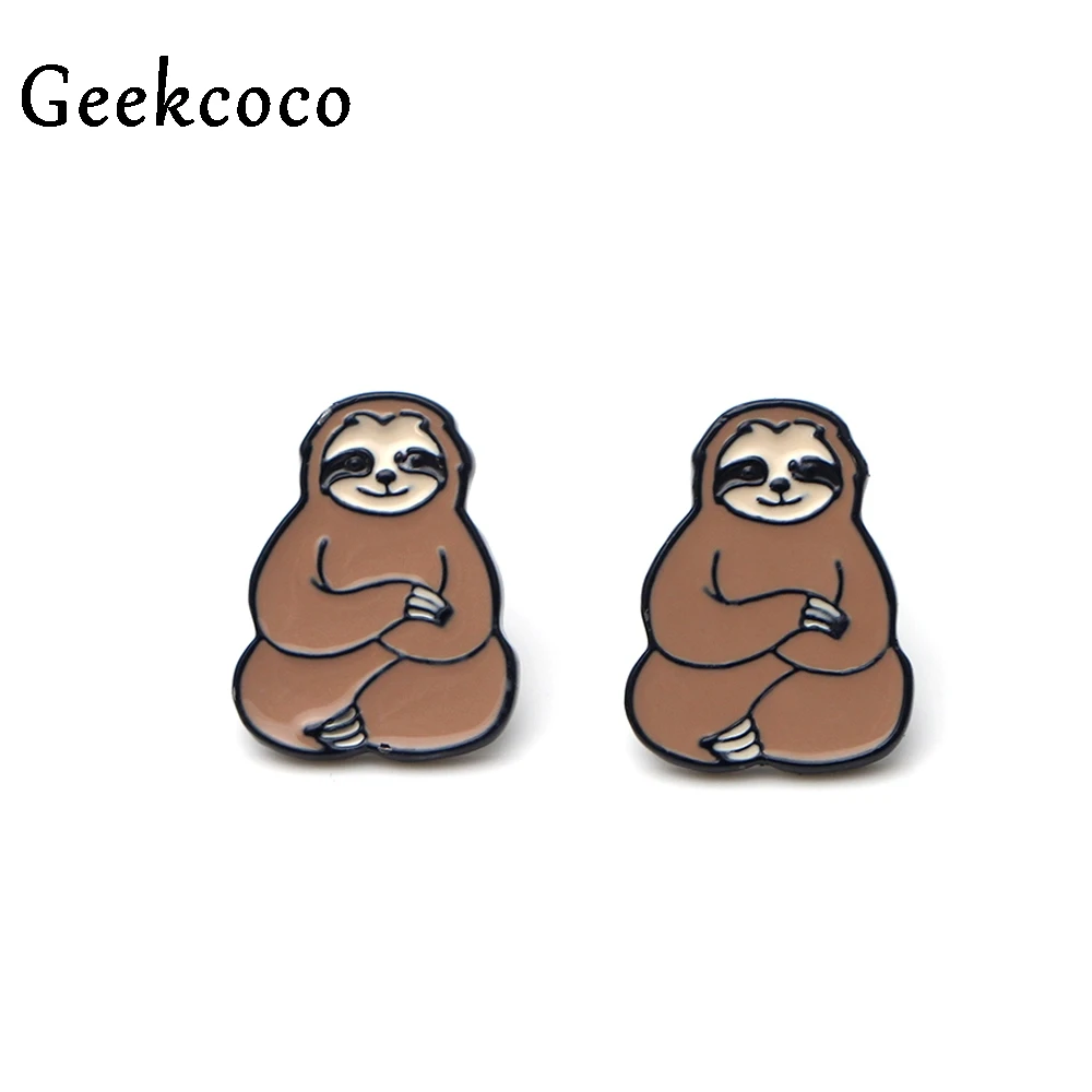 Женские милые серьги гвоздики Lazy Sleepy loty Creatives minimalism с героями мультфильмов