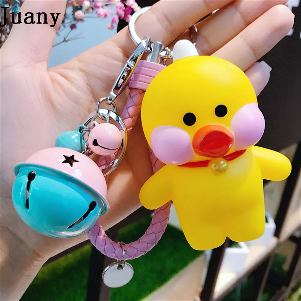 Juany duck key chain key ring pom gift for women girl bag pendant charm key ring 10