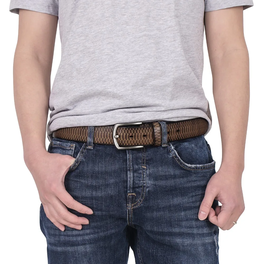 GSG Top Cowhide Leather Belts Mens Embossed Snake Textured FashionPin Buckle Wide Belts for Jeans Casual Trousers Brown 3 Sizes
GSG Top Cowhide Leather Belts Mens Embossed Snake Textured FashionPin Buckle Wide Belts for Jeans Casual Trousers Brown 3 Sizes