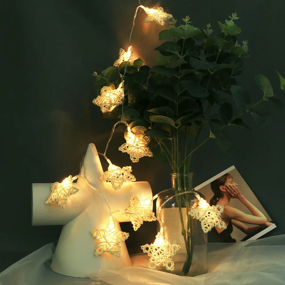 Christmas Light String Rattan Star String Lights House Party Decor Striking With10 LED Beads Home Window Curtain Lighting
Christmas Light String Rattan Star String Lights House Party Decor Striking With10 LED Beads Home Window Curtain Lighting