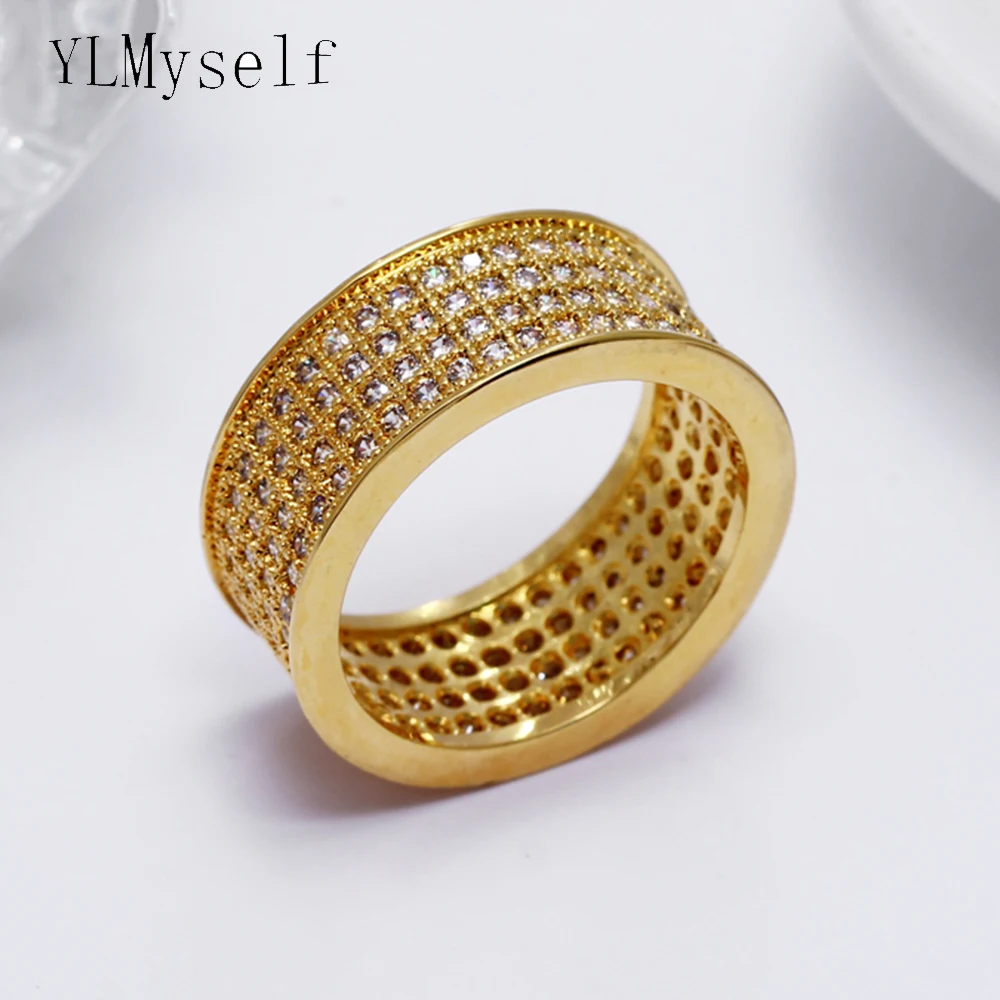 Last clearance sales! Circle Design ring Gold/White Color micro pave cubic Zircon daily wear women's rings stable Jewellery | Украшения