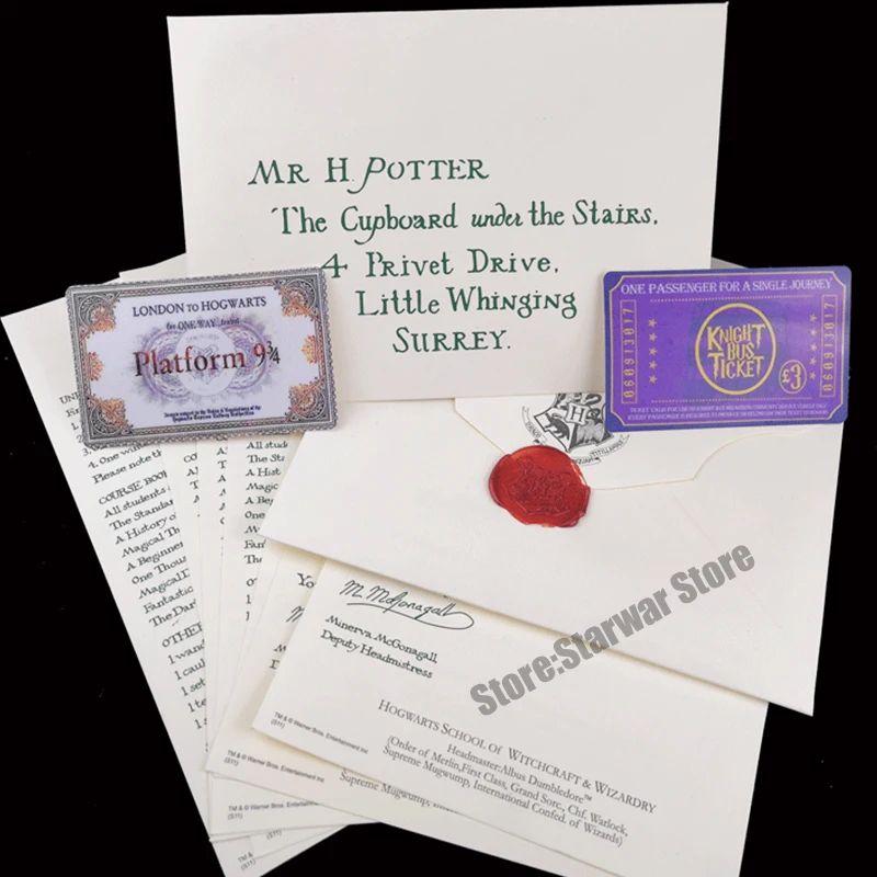 10pcs Harry Potter Hogwarts Acceptance Letter Wizarding Purple Bus Ticket Knight Suit Cosplay Props For Adult &Children Gift
10pcs Harry Potter Hogwarts Acceptance Letter Wizarding Purple Bus Ticket Knight Suit Cosplay Props For Adult &Children Gift