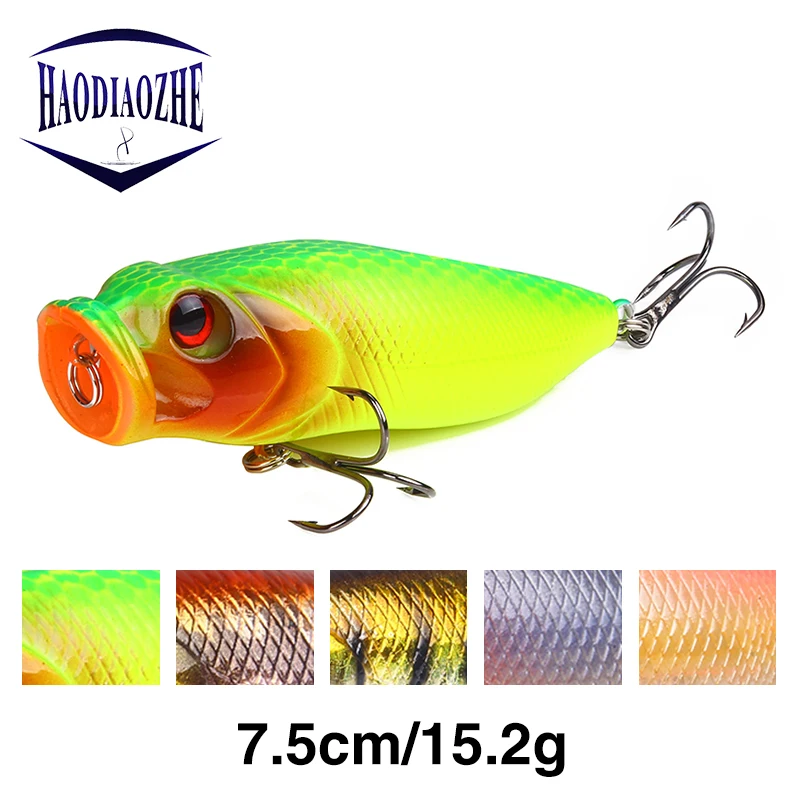 HAODIAOZHE 1pcs 15g 7.5cm Popper Fishing Lures 3D Eyes Bait Crankbait Wobblers Tackle Isca Artificial Hard Bait Japan Poper YU59
HAODIAOZHE 1pcs 15g 7.5cm Popper Fishing Lures 3D Eyes Bait Crankbait Wobblers Tackle Isca Artificial Hard Bait Japan Poper YU59