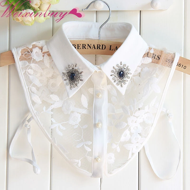 WEIXINBUY Korean Fashion Women Detachable Collars Diamond Crystal Pearls Cowboy Shirt Detachable Shirt Sweater Fake Collar
WEIXINBUY Korean Fashion Women Detachable Collars Diamond Crystal Pearls Cowboy Shirt Detachable Shirt Sweater Fake Collar