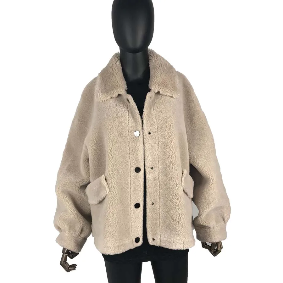 Wool Blends winter coat jacket with button standing collar turn-down collar Granule Sheep Shearing Coat oversized Teddy Bea
Wool Blends winter coat jacket with button standing collar turn-down collar Granule Sheep Shearing Coat oversized Teddy Bea