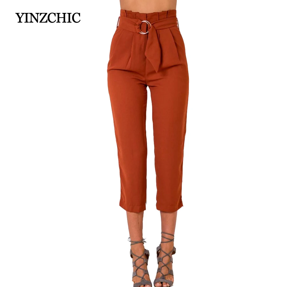 Woman Solid Pencil Dress Claf-Length Female Summer Trousers Sash Waist OL Casual Pants For Woman
Woman Solid Pencil Dress Claf-Length Female Summer Trousers Sash Waist OL Casual Pants For Woman