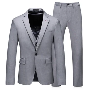 Blazer men's light gray Slim business formal banquet groom wedding dress suit (blazer + vest + pants) high-end custom suits 5XL
Blazer men's light gray Slim business formal banquet groom wedding dress suit (blazer + vest + pants) high-end custom suits 5XL