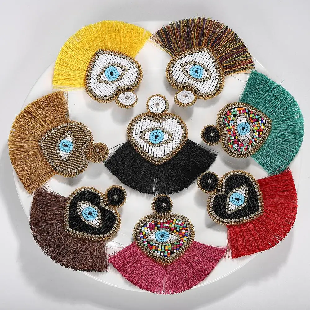 Miwens Fashion Beads Eyes Drop Earrings for Women Bohemia Romantic Crystal Fringed Statement Earrings Colorful Trendy Jewelry
Miwens Fashion Beads Eyes Drop Earrings for Women Bohemia Romantic Crystal Fringed Statement Earrings Colorful Trendy Jewelry