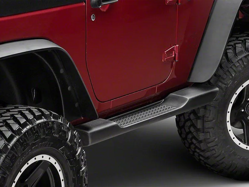 

Oe Factory Style Molded Side Steps Black For 2007-2018 Jeep Wrangler Jk 2 Door