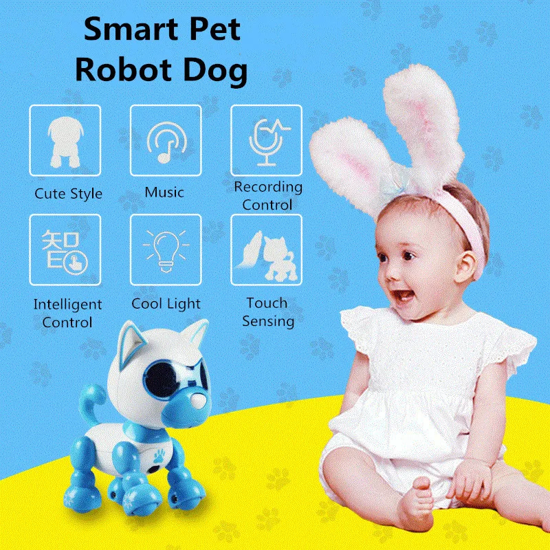 Kids Gift Electronic LED Eyes Sound Sleep Recording Cute Toy Induction Smart Puppy Robotic Dog Robot Dog Toy With Cool Light
Kids Gift Electronic LED Eyes Sound Sleep Recording Cute Toy Induction Smart Puppy Robotic Dog Robot Dog Toy With Cool Light
