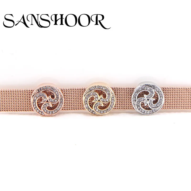 SANSHOOR Jewelry Sparkling Curls Slide Charms fit 10mm Stainless steel Mesh Bracelet Leather Wrap Bracelet accessories
SANSHOOR Jewelry Sparkling Curls Slide Charms fit 10mm Stainless steel Mesh Bracelet Leather Wrap Bracelet accessories