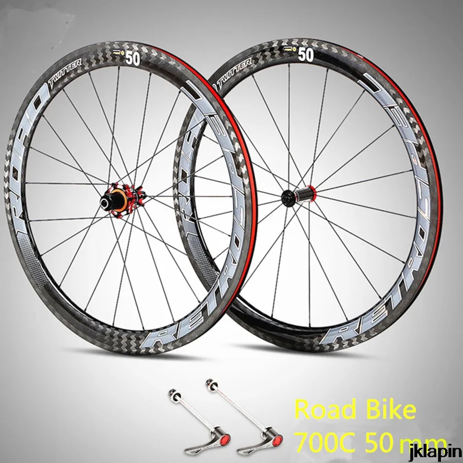 Full carbon ultralight four sealed bearing hub 50mm carbon fiber road 700C wheelset wheels riding magic color sticker rim
Full carbon ultralight four sealed bearing hub 50mm carbon fiber road 700C wheelset wheels riding magic color sticker rim