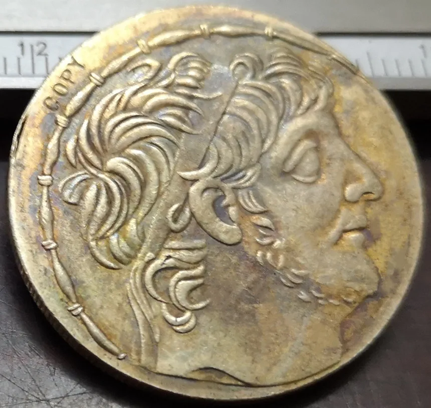 

Greek Seleukid Kings of Syria Antiochos IX Eusebes Philopator(Kvzikenos) 114/3-95 BC. Tetradrachm Silver Copy Coin