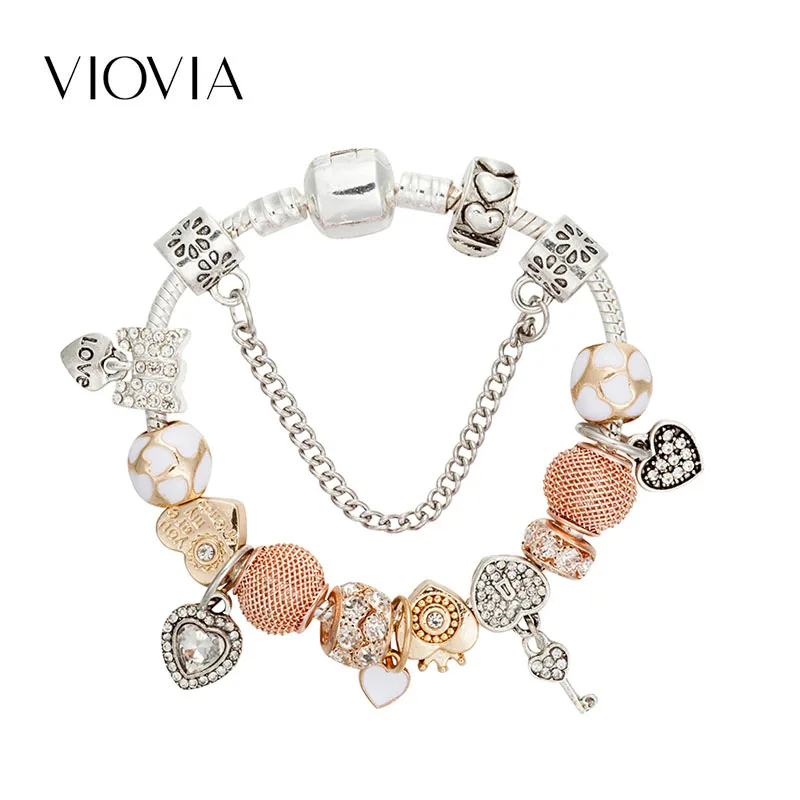 VIOVIA New Luxury Gold Beads Charms Bracelet & Bangles Key Beads Bracelet for Women Diy Jewelry Fit Wedding Gift B18010
VIOVIA New Luxury Gold Beads Charms Bracelet & Bangles Key Beads Bracelet for Women Diy Jewelry Fit Wedding Gift B18010