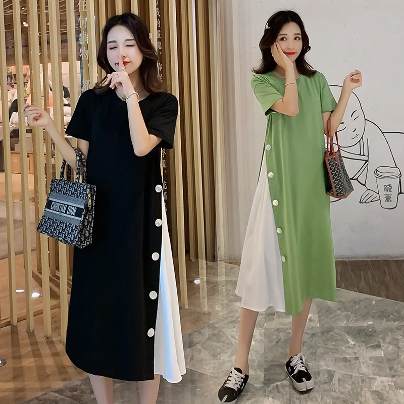 Women's Maxi Dress Loose Summer Long Dress Button Stitching Maternity Dresses Plus Size
Women's Maxi Dress Loose Summer Long Dress Button Stitching Maternity Dresses Plus Size