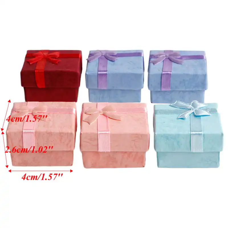 6pcs jewelry case paper storage box ring earring