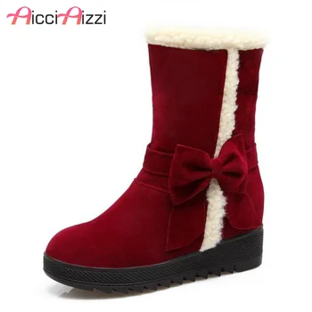 ZALAVOR Fashion Women Wedges Snow Boots Bowknot Thick Fur Warm Shoes Women Winter Platform Mid Calf Woman Boots Size 34-43
ZALAVOR Fashion Women Wedges Snow Boots Bowknot Thick Fur Warm Shoes Women Winter Platform Mid Calf Woman Boots Size 34-43