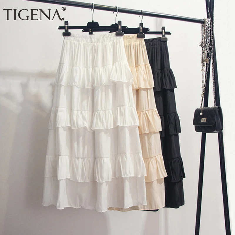 TIGENA Fashion Midi Long Skirt Women 2019 Summer High Waist Pleated Skirt Female Casual Elegant Tiered Sun School Skirt White
TIGENA Fashion Midi Long Skirt Women 2019 Summer High Waist Pleated Skirt Female Casual Elegant Tiered Sun School Skirt White
