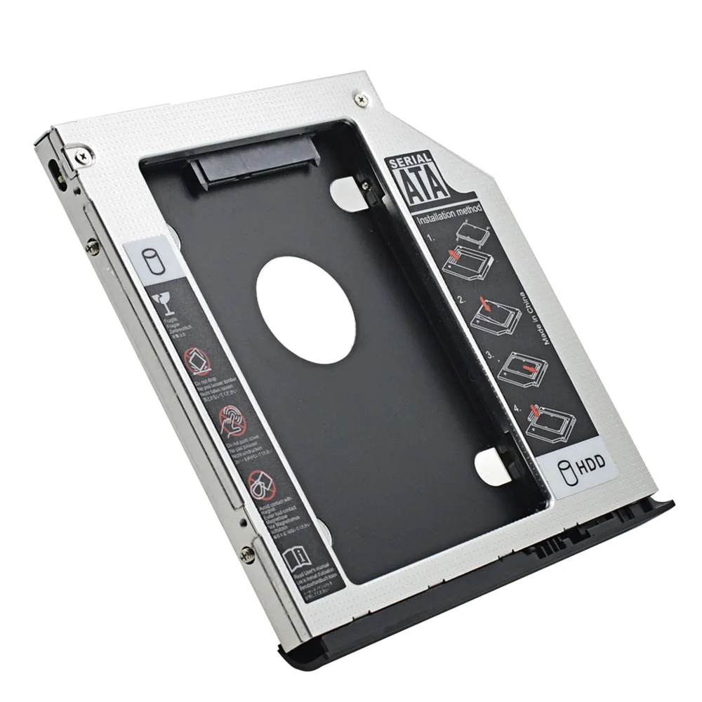 Для HP EliteBook 2530p 2540p АЛЮМИНИЕВЫЙ 2-й HDD Caddy 9 5 мм SATA для 3 0 2 "SSD до ТБ жесткий диск