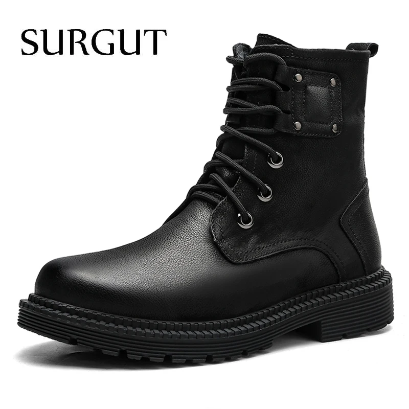 SURGUT Men Boots Anti-Skidding Leather Shoes Popular Autumn Winter Men Shoes Short Plush Snow Boots Durable Outsole Ankle Boots
SURGUT Men Boots Anti-Skidding Leather Shoes Popular Autumn Winter Men Shoes Short Plush Snow Boots Durable Outsole Ankle Boots